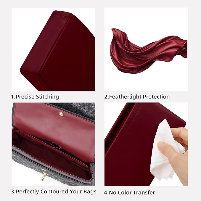 DGAZ Purse Organizer Insert，Silk Bag Organizer，Luxury Handbag & Tote Shaper Fits Chanel CF Bags
