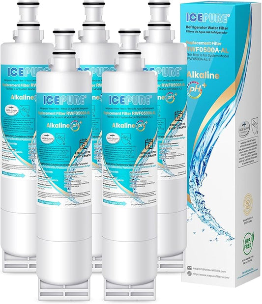 ICEPURE Alkaline 4396508 Refrigerator Water Filter Replacement for EDR5RXD1, EveryDrop Filter 5, Whirlpool 4396510, 4392857, 4396547, 9085, NL300, LC400V, PNL240V, WF-NLC240V WF285, Enhances PH, 5Pack