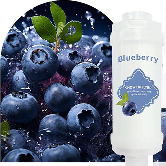 Shower Filter Vitamin C Replacement Cartridge Bathroom Accessories for Hard Water Filter Remove Chlorine Fluoride Heavy Metals Improves Skin Condition Protects Hair Blueberry Scent