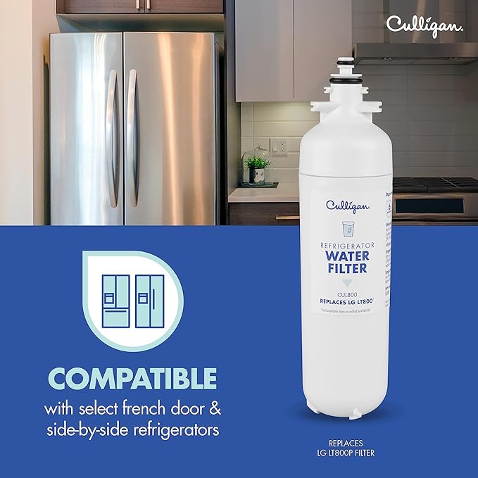Culligan CUL800 Replaces LG (LT800P), CUL800 Refrigerator Water Filter, Replace Every 6 Months, Pack of 1
