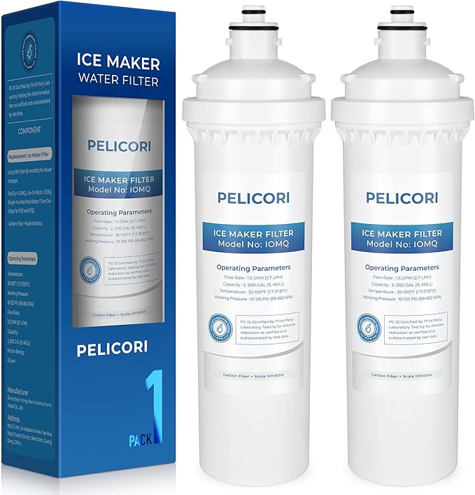IOMQ Ice Machine Water Filter Cartridge, Compatible with Ice-O-Matic IFQ Series IFQ1, IFQ2 Water Filtration Systems, 2 Pack