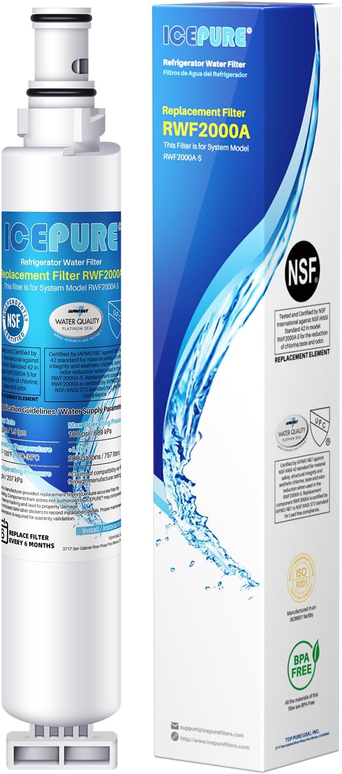 ICEPURE 4396701,469915 Replacement for Kenmore 9915 Whirlpool WFL200, L200V,NLC120V,RWF2000A,WF-LC200V, WF293,EDR6D1,FILTER6,LC200V,4396702, 2301706,EFF-6001A,SGF-W10 Refrigerator Water Filter 1PACK