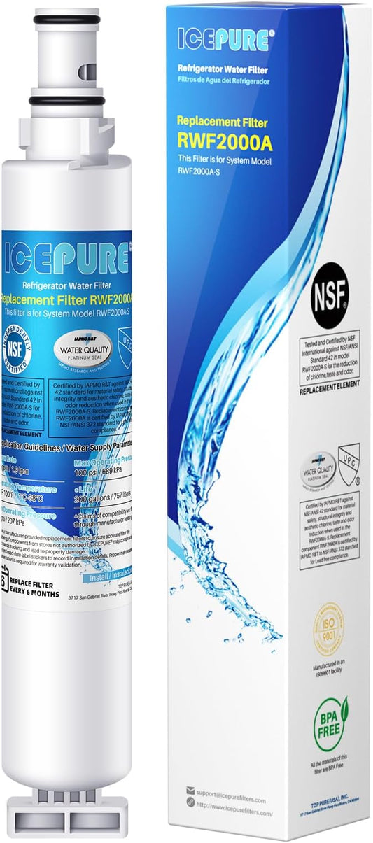 ICEPURE 4396701,469915 Replacement for Kenmore 9915 Whirlpool WFL200, L200V,NLC120V,RWF2000A,WF-LC200V, WF293,EDR6D1,FILTER6,LC200V,4396702, 2301706,EFF-6001A,SGF-W10 Refrigerator Water Filter 1PACK