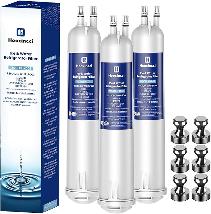 4396841 EDR3RXD1 Water Filter Replacement for Filter 3,4396710,46-9083,46-9030,KAD3RXD1,WHR3RXD1,9030, 9083,2 IN1,3 Packs