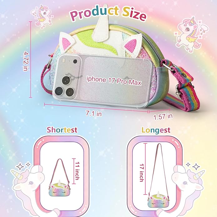 Toddler Purse Easter Basket Stuffers Gifts for Kids: 2 3 4 5 6 7 8 Year Old Girl Birthday Gift, Rainbow Crossbody Bag