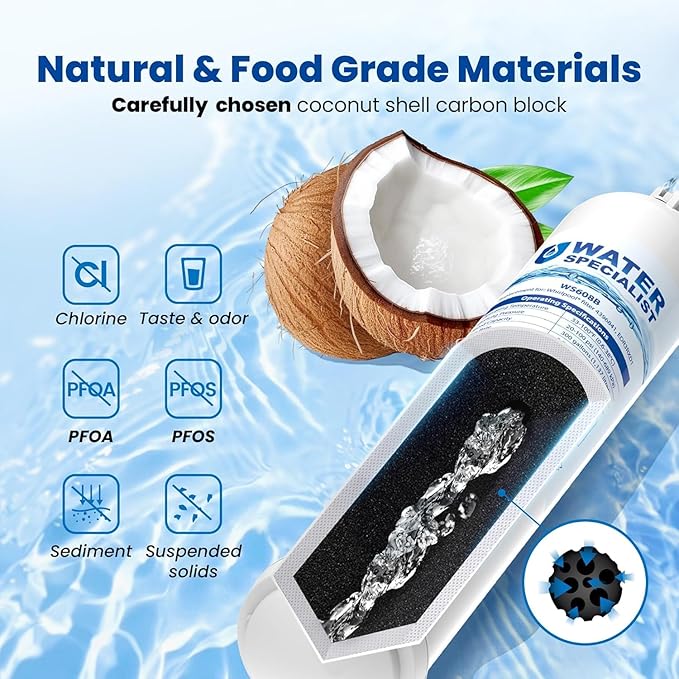 Waterspecialist EDR3RXD1 Water Filter, Replacement for 4396841, Everydrop® Filter 3, 4396710, Kenmore® 46-9083, 46-9030, WS608 Refrigerator Water Filter, 2 Filters