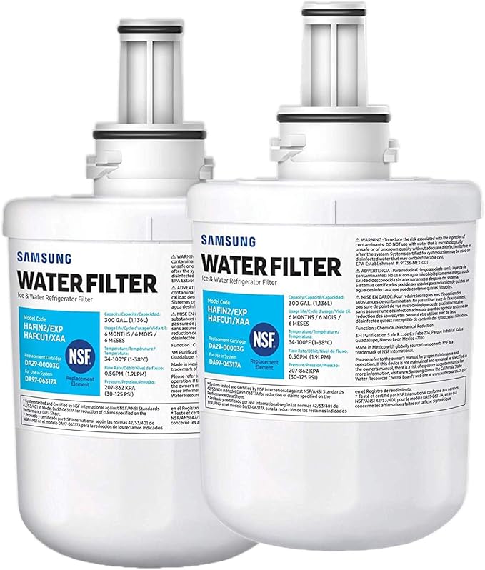 Samsung Refrigerator Water Filter Compatible Smasung DA29-00003G, HAFCU1，DA29-00003A Refrigerators (2 Pack)