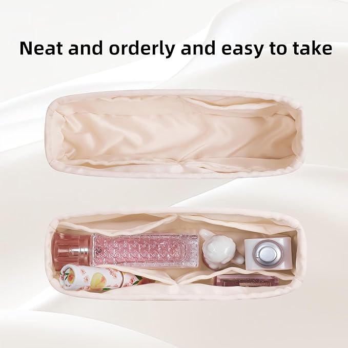 DGAZ Silk Purse Organizer Insert For Lady-Dior Micro/Mini/S/M/L bags，Silky Smooth Bag Organizer，Luxury Handbag & Tote Shaper（Craie，Mini）