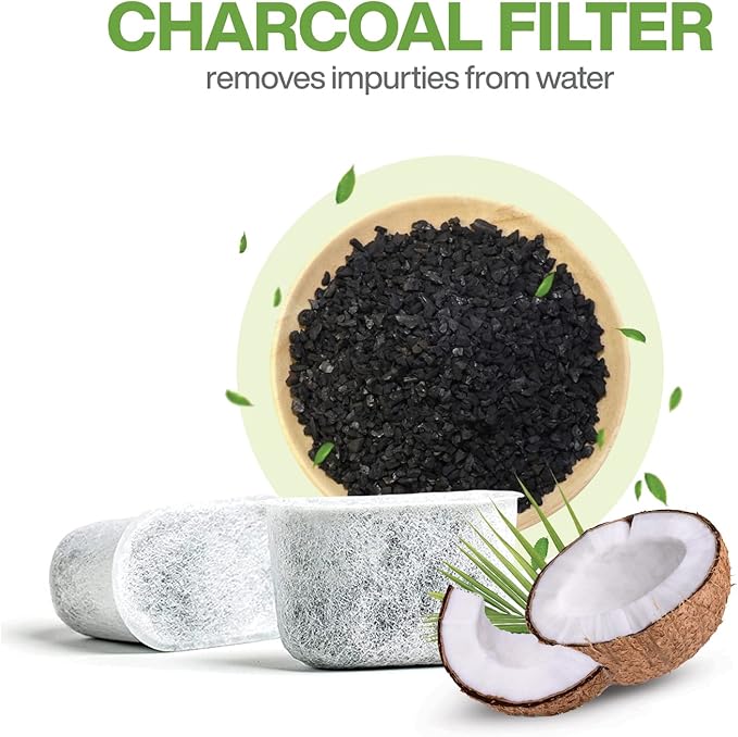 Pack of 6 Replacement Charcoal Water Filters for All Cuisinart And Braun Coffee Machines - Cuisinart and Braun Compatible (NOT KEURIG) Filters Fit Both Newer & Older Models Coffee Makers
