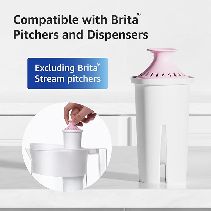 Overbest 7006-MG Magnesium Pitcher Water Filter, Replacement for Brita® Filter, Pitchers and Dispensers, Brita® Classic 35557, OB03, Mavea® 107007, and Amazon Basics® 10-Cup Pitcher, 3 Pack