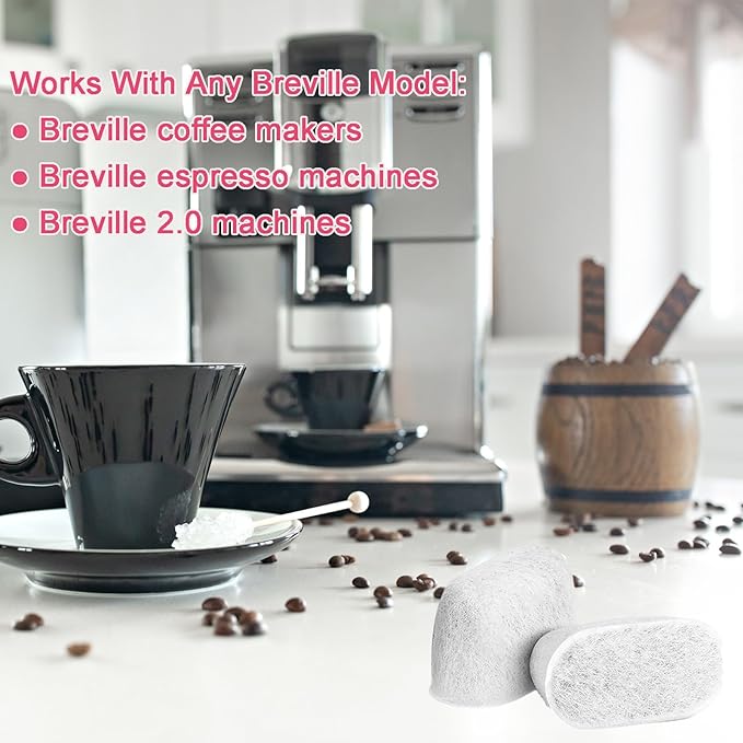 6 Pack Charcoal Water Filters Compatible with Breville BWF100 Machines, Single Cup Brewer Replacement Water Filter Replacements for Breville Espresso Machine