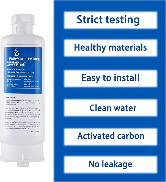 (3 Pack) DA97-17376B Water Filter for Sam&sung RF23R6201SR(/AA), RF27T5241SR(/AA), RF27T5501SR(/AA), RF29A9671SR(/AA), RS27T5200SG(/AA), RF29A9771SR(/AA) Replacement.