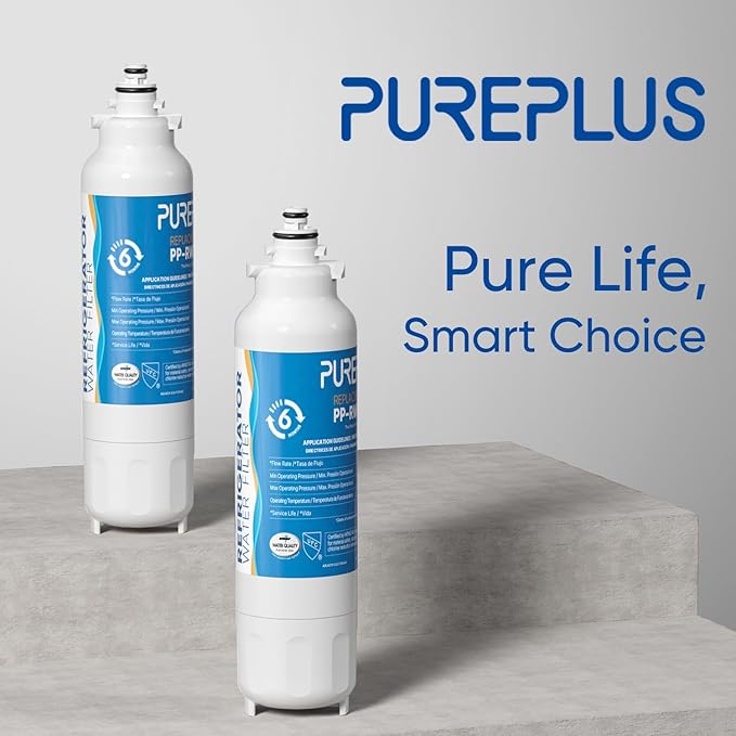 PUREPLUS Replacement for ADQ73613401, LG® LT800P®, LT800PC, ADQ736134, ADQ73613402, LSXS26326S, LSXS26366S, LMXS30776S, LSXS26366D, LMXC23746S, 46-9490, Refrigerator Water Filter, 4 Pack