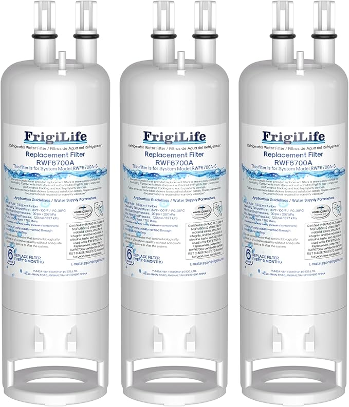 RWF6700A Refrigerator Water Filter Replacement for EDR1RXD1, Everydrop® Filter 1, W10295370A, W10295370, 46-9081, 46-9930, EDR1RXD1B, P4RFWB, P8RFWB2L, WHR1RXD1, KAD1RXD1, WD-F38, 3Pack
