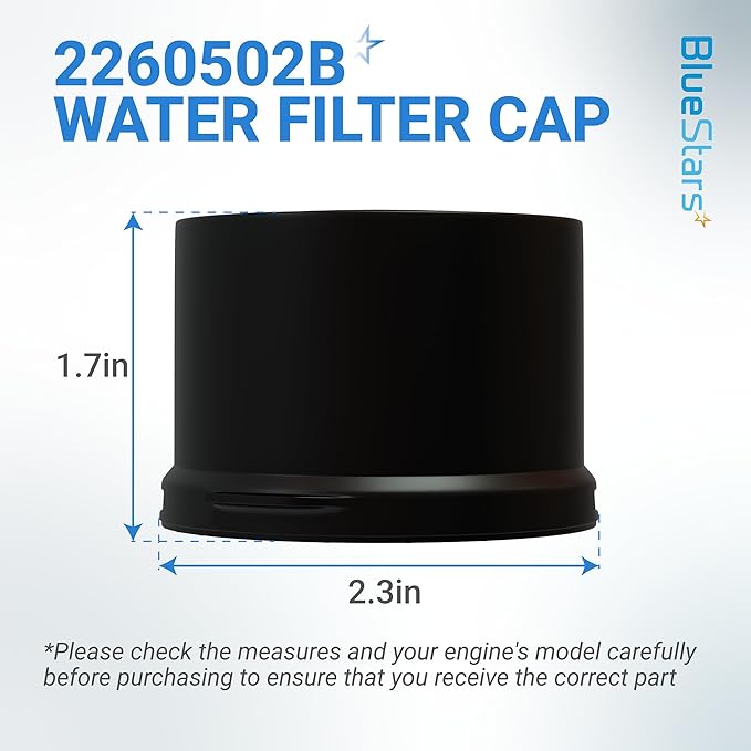 BlueStars 2260518B 2260502B Refrigerator Water Filter Cap – Compatible with Whirlpool & Kenmore Refrigerators - Replaces WP2260518B WP2260518BVP PS11739970 - PACK OF 2