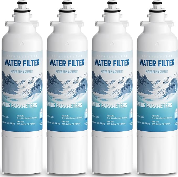 ADQ73613401 Filter Fit for LT800P LG Water Filter, Compatible with LT800P, LT800PC, ADQ736134, ADQ73613402, LSXS26326S, LMXC23746S, 46-9490, 469490, LSXS26366S, 4 Pack, by KAYBAYJAY