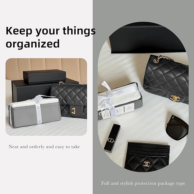 DGAZ Purse Organizer Insert，Silk Bag Organizer，Luxury Handbag & Tote Shaper Fits Chanel CF Bags
