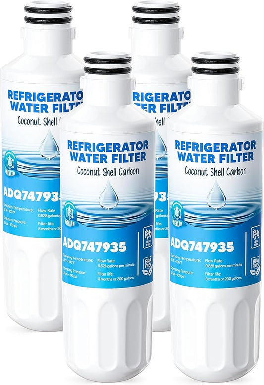 LT1000P Water Filter Replacement Fit for L-G Lt1000P/PC/PCS Compatible with L-G Models ADQ747935, ADQ74793501/02, MDJ64844601, LFXS26973S, LMXS30796S Water Filters, 4Packs By AVXBYR