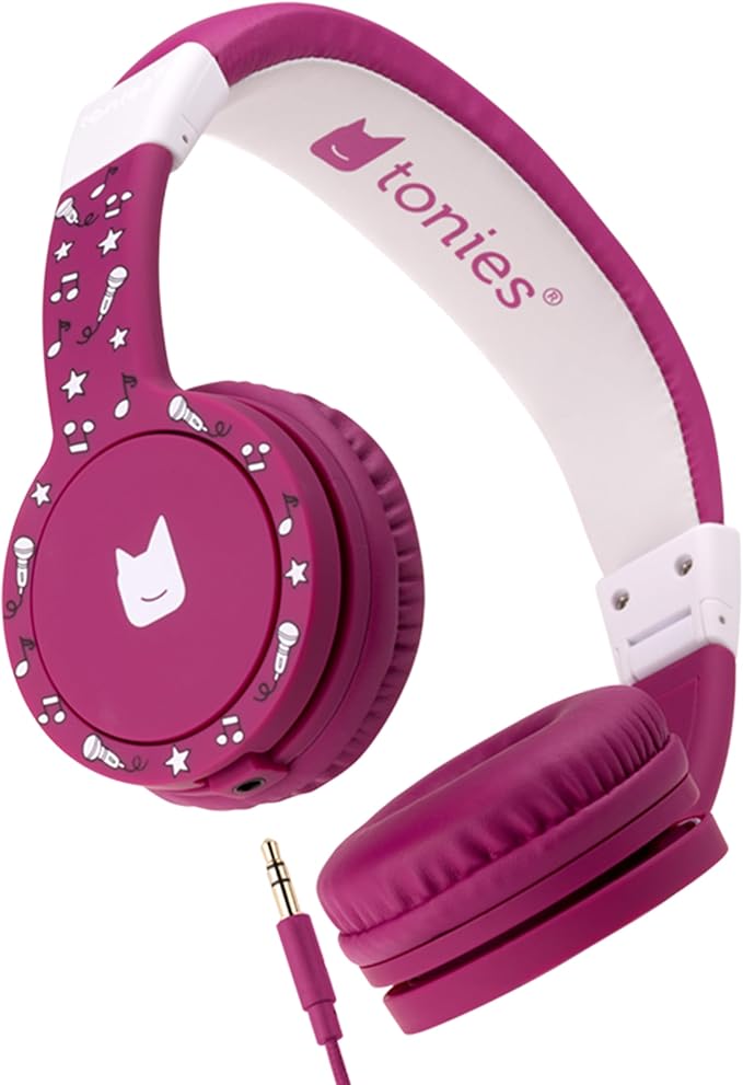 Tonies Foldable Wired Headphones for Kids - Comfortably Designed to fit On-Ear - Works with Toniebox 1 and All 3.5mm Devices - Purple