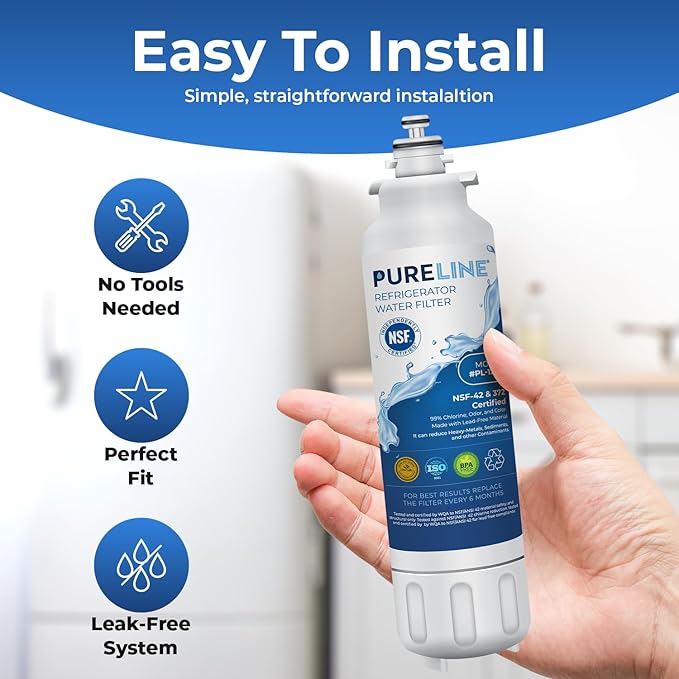 Pureline LT800P Replacement Kenmore 9490, Kenmoreclear 46-9490, LG LT800P, ADQ73613401, ADQ73613402, ADQ73613408, ADQ75795104, LSXS26326S, LMXC23746S, LMXC23746D, Refrigerator Water Filter (3 Pack)