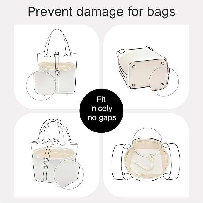 Silky Bag Insert Fit for Hermes Picotin 18/22, Silky Purse Organizer, Lightweight and Silk Touch (Fits PC18, Craie/Nata)