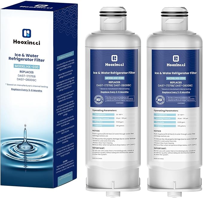 DA97-17376b Water Filter Replacement for DA97-08006C,HAF-QIN,HAF-QIN/EXP,RF23M8070SG,RF23M8070SR, RF23M8090SG, RF23M8570SR,2Packs