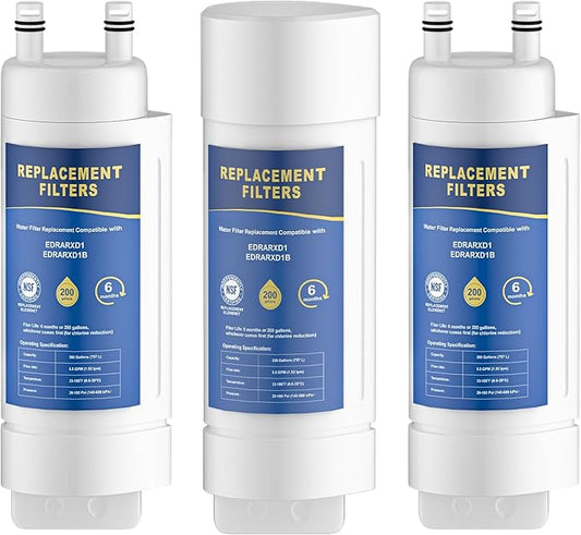 3 Pack EDRARXD1 Water Filter Replacement Compatible with Whirlpool EDRARXD1, Everydrop Filter A, EDRARXD1B