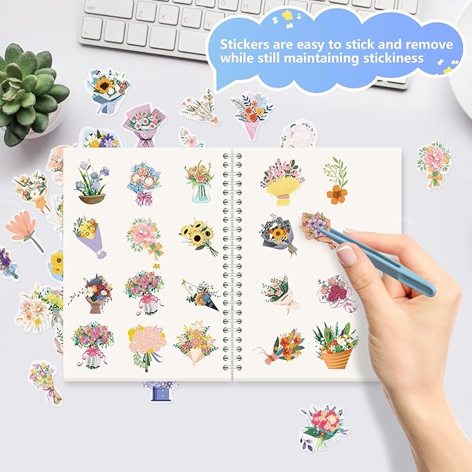 2 Pack Reusable Sticker Collecting Book Storage Album with 32+32 Sheets Blank Release Paper A5 Size Sticker Collection Holder Organizer Book for Adults (Blue+Purple)