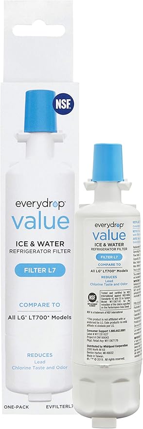 everydrop® Value by Whirlpool, Replacement Water Filter for LG LT700P, EVFILTERL7, Single-Pack