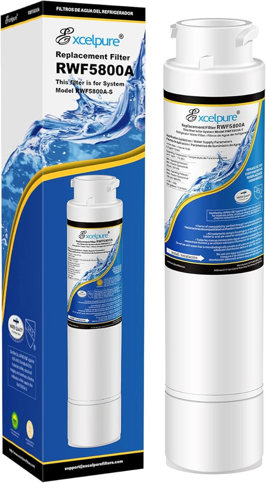 EXCELPURE RWF5800A Refrigerator Water Filter Replacement for Frigidaire EPTWFU01 EWF02 Pure Source Ultra II, PureSource Ultra 2, SCWFTCTO, GP006, EPTWFUO1, MR022, JO22, BO022, TH-01, DE022, 1007 1PACK