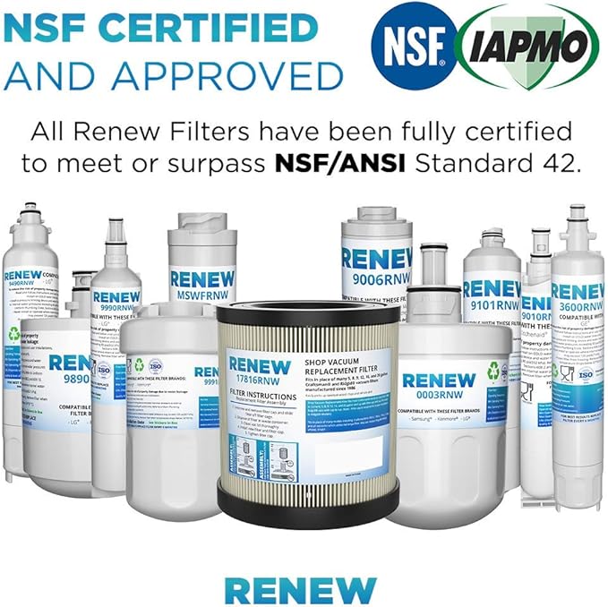 Renew Replacement for LG LT800P, ADQ73613401 and Kenmore Elite 46-9490, 9490, 469490, ADQ73613402 Refrigerator Water Filter (1 Pack)