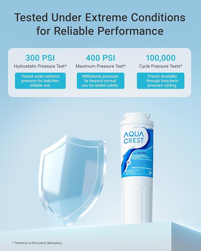 AQUA CREST UKF8001 Refrigerator Water Filter, Replacement for EveryDrop Filter 4, Maytag UKF8001P, Whirlpool UKF8001AXX-750, UKF8001AXX, 4396395, 469006, EDR4RXD1, Puriclean II