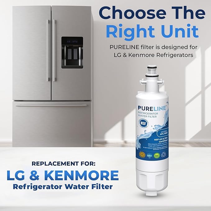 Pureline 9690, LT700P Replacement for LG LT700P, Kenmore Elite 9690, Kenmoreclear 46-9690, ADQ36006101, HDX FML-3, Refrigerator Water Filter - Reduces Bad Taste & Odor (Pack of 2)