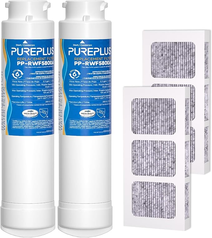 PUREPLUS EPTWFU01 Refrigerator Water Filter, Compatible with Frigidaire EWF02, GP006, Pure Source Ultra II, RWF5800A, 2Pack