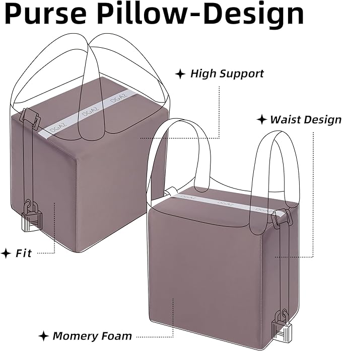 DGAZ Purse Pillow Shaper Insert,Luxury Handbag Tote Shapers, Memory Foam- Fits picotin18/22Bags (Konjac purple,PC22)
