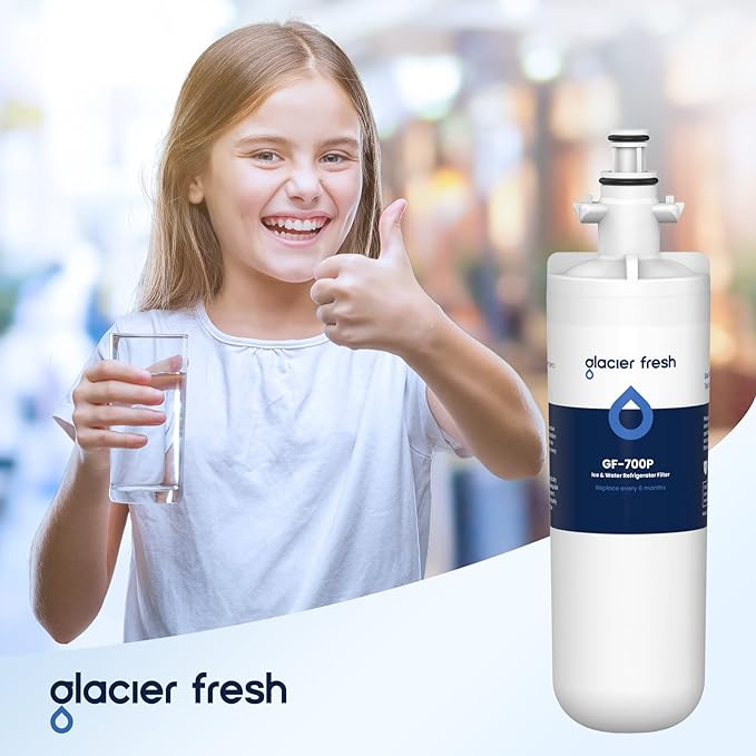 GLACIER FRESH for LG LT700P Refrigerator Water Filter, Replacement for LT700PC, ADQ36006101, ADQ36006102, RWF1200A, Kenmore 9690, AGF80300801, LFXC24726S, LMXS27626S and LT120F Air Filters, 7 Packs