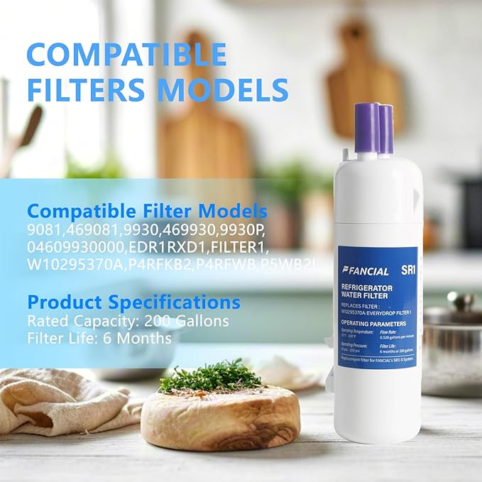 Fancial NSF Certified Water Filter, Advanced Coconut Shell Activated Carbon, for FILTER1 EDR1RXD1, W10295370A, P4RFKB2, 9081, 469081, 9930, 469930, 9930P, 04609930000, Removes Odor, Impurities, 3Pack