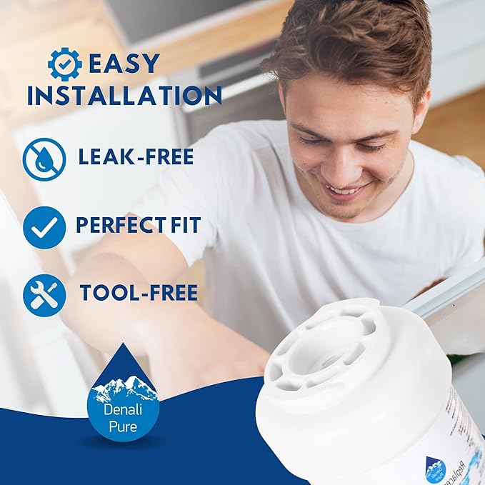 2-Pack Replacement for General Electric PSS26LSRESS Refrigerator Water Filter - Compatible with General Electric MWF, MWFP Fridge Water Filter Cartridge
