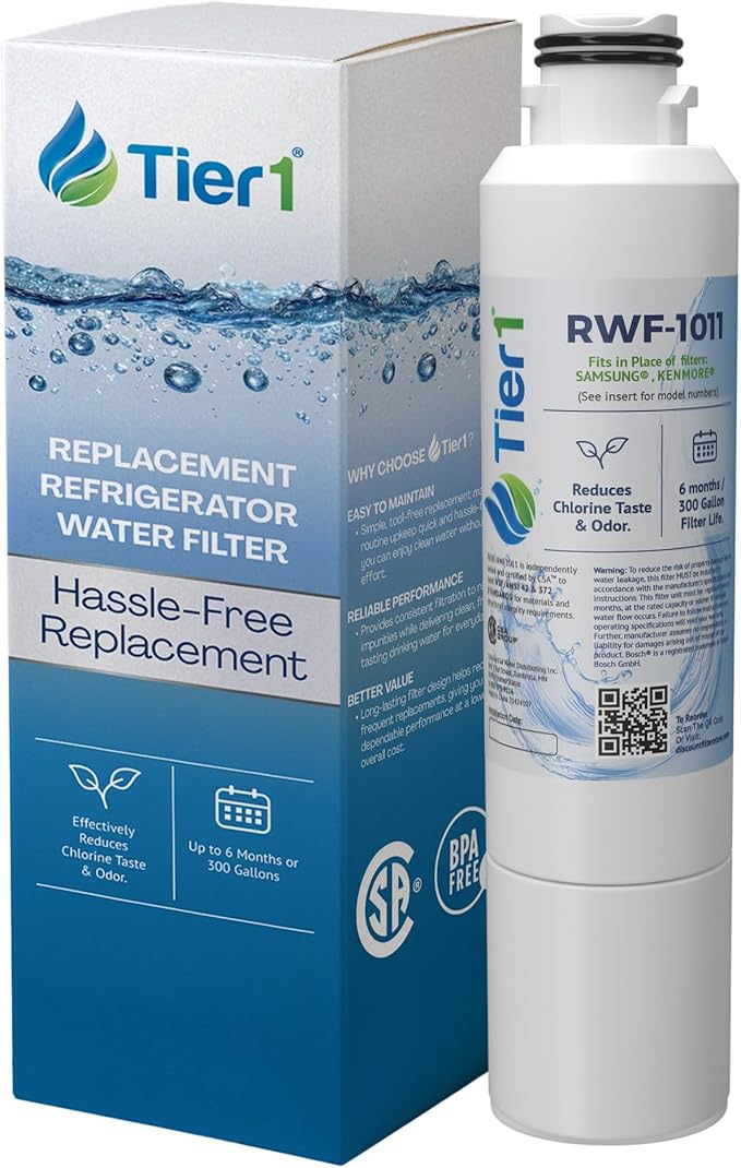 Tier1 RWF1011 DA29-00020B Refrigerator Water Filter | Replacement for Samsung HAF-CIN, WF294, FMS-2 | Fridge Filter Lasts up to 6 Months | Easy Install | Odor Control | Enjoy Great Tasting Water