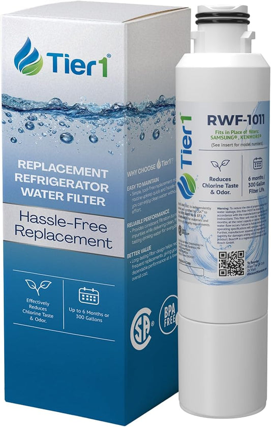 Tier1 RWF1011 DA29-00020B Refrigerator Water Filter | Replacement for Samsung HAF-CIN, WF294, FMS-2 | Fridge Filter Lasts up to 6 Months | Easy Install | Odor Control | Enjoy Great Tasting Water