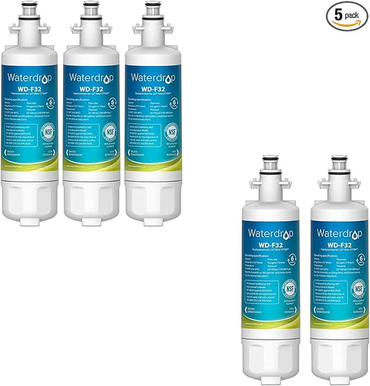 Waterdrop 469690 ADQ36006101 Refrigerator Water Filter, Replacement for LG® LT700P® 5 Pack
