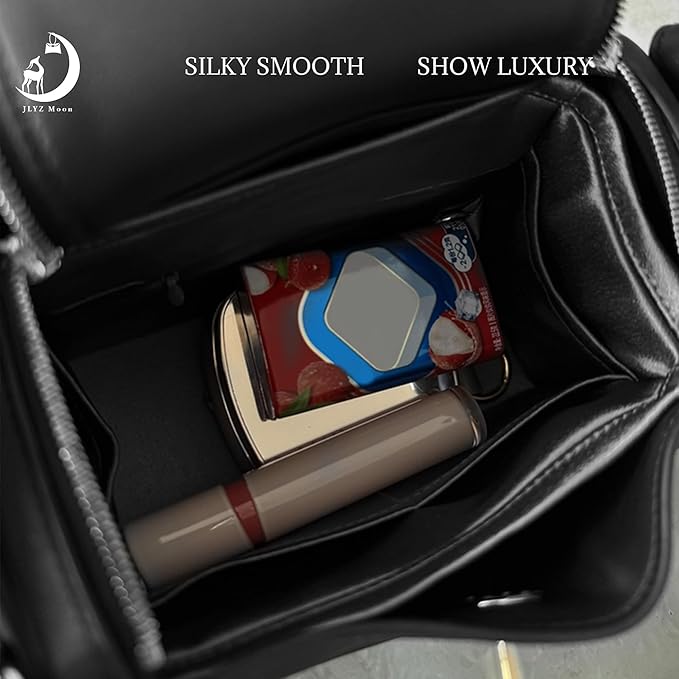 Silky Bag Insert Fit for Hermes Lindy 19/26, Silky Purse Organizer, Lightweight and Silk Touch (Fits Mini Lindy 19, Black)