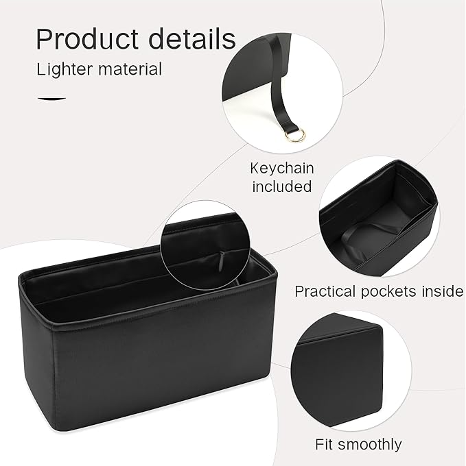 Silky Bag Insert Fit for Hermes Lindy 19/26, Silky Purse Organizer, Lightweight and Silk Touch (Fits Lindy 26, Black)