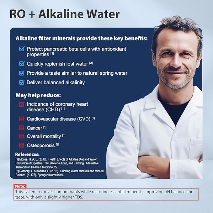 iSpring RCC7AKF3 Value Pack, Alkaline 6-Stage Under Sink Reverse Osmosis Water Filter System, Patented Easy-Mount Faucet for Effortless Installation, Additional 3 Pre-Filters Included