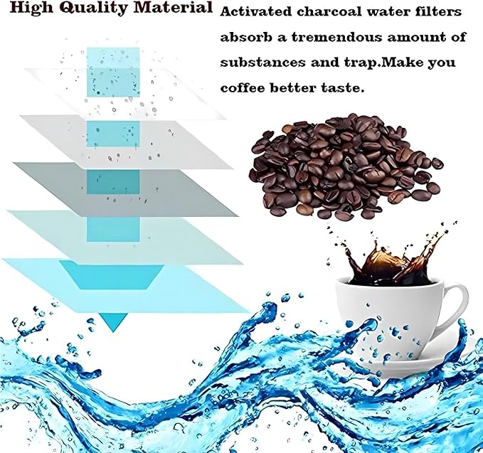 6 Pack Charcoal Water Filters Compatible with Breville BWF100 Machines, Single Cup Brewer Replacement Water Filter Replacements for Breville Espresso Machine