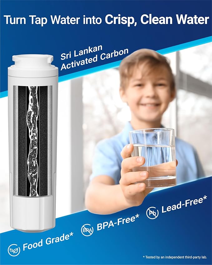 AQUA CREST UKF8001 Refrigerator Water Filter, Compatible with Maytag UKF8001P, Whirlpool UKF8001AXX-750, UKF8001AXX, EDR4RXD1, 4396395, EveryDrop Filter 4, Msd2651heb (Pack of 3)