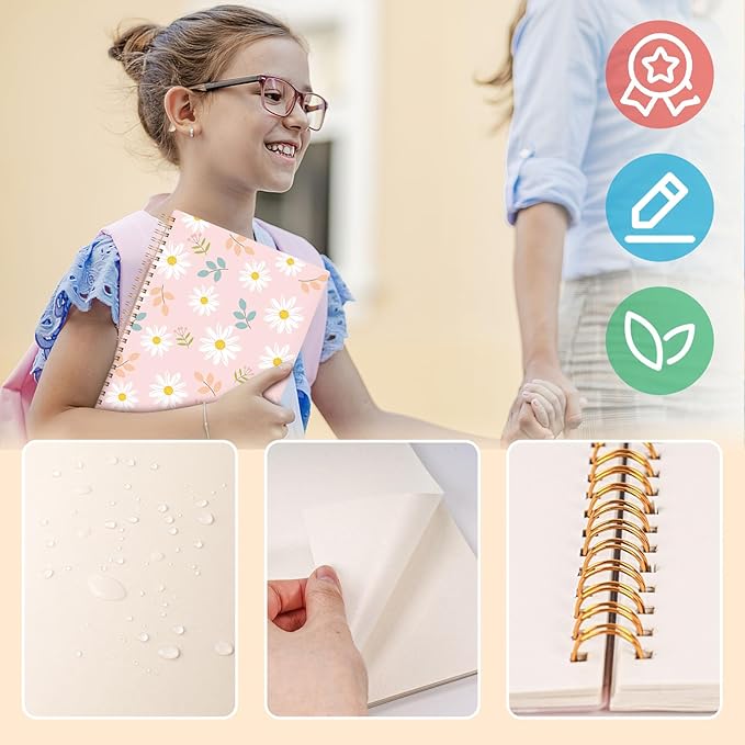 Koogel Sticker Collecting Book, Reusable Sticker Collecting Album Blank Sticker Storage Book 50 Sheets Release Paper for Sticker Keeper Holder A5 (Flower)