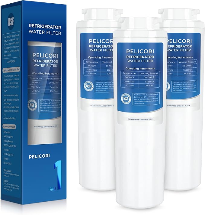 WHR4RXD1 Water Filter, Compatible with Everydrop Filter 4, Whirlpool WRF535SWHV, WRX735SDHB, WRF535SWHZ, WRF555SDFZ, WRF555SDHV, WRX735SDBM, WRX735SDHZ, 3 Pack