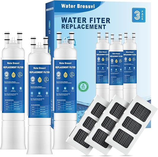 Water Filter Replacement Compatible with Frigidaire FPPWFU01, Electrolux FPPWFU01, PurePour PWF-1, PureAdvantage PWF-1 Water Filter and PureAir Ultra II PAULTRA2 Air Filter Combo (3+3)