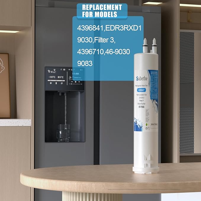 EDR3RXD1 Replacement Water Filter, Replacement for Filter 3, 4396841, EDR3RXD1, KAD3RXD1, WHR3RXD1, 4396841, 4396710, 46-9083,46-9030, 9030, 9083 (4 Count Pack Of)